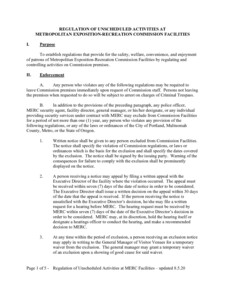 MERC Unscheduled Activities Policy